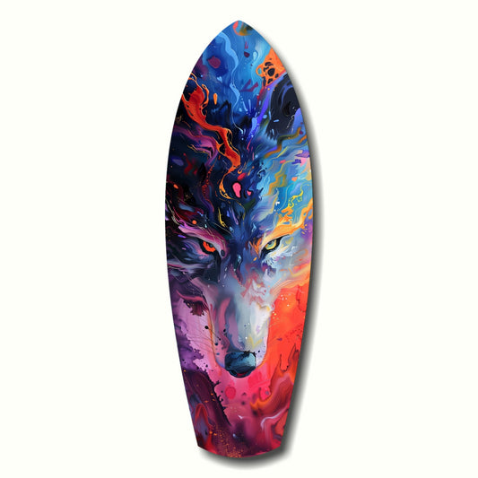 Alone Wolf V1 Glass Wall Art.