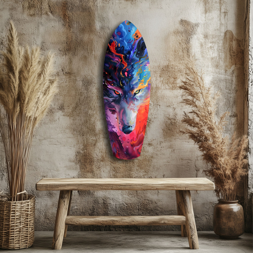 Alone Wolf V1 Glass Wall Art.