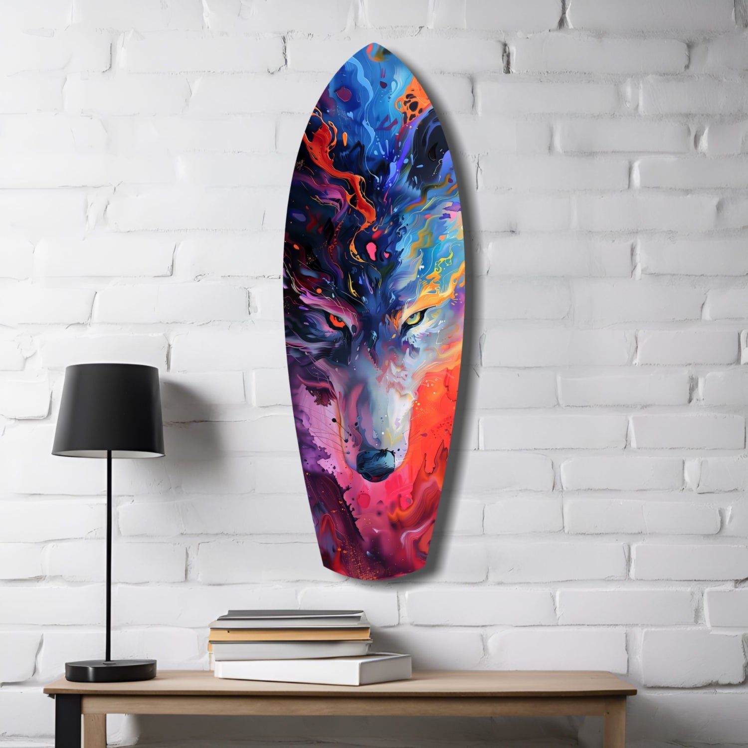 Alone Wolf V1 Glass Wall Art.