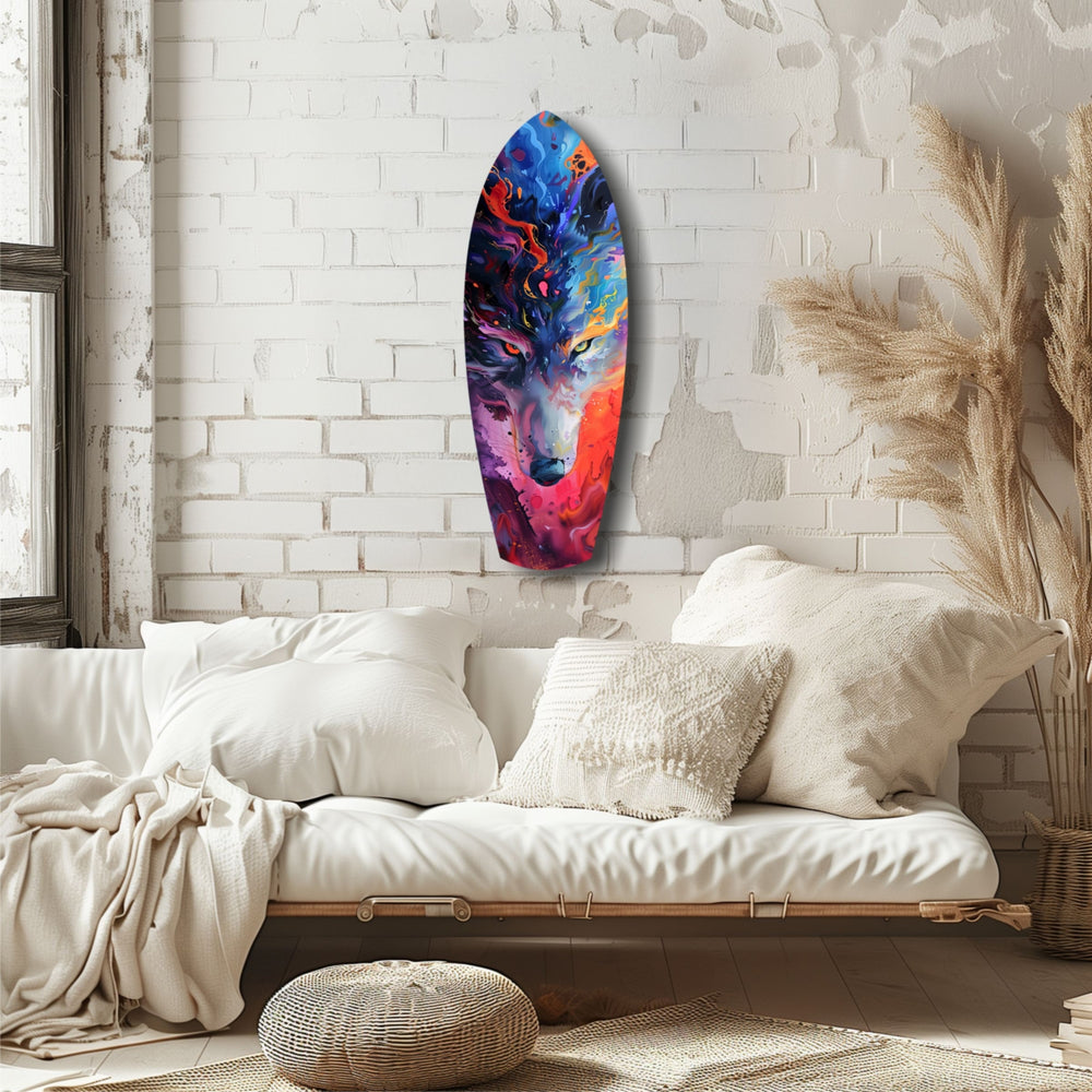 Alone Wolf V1 Glass Wall Art.