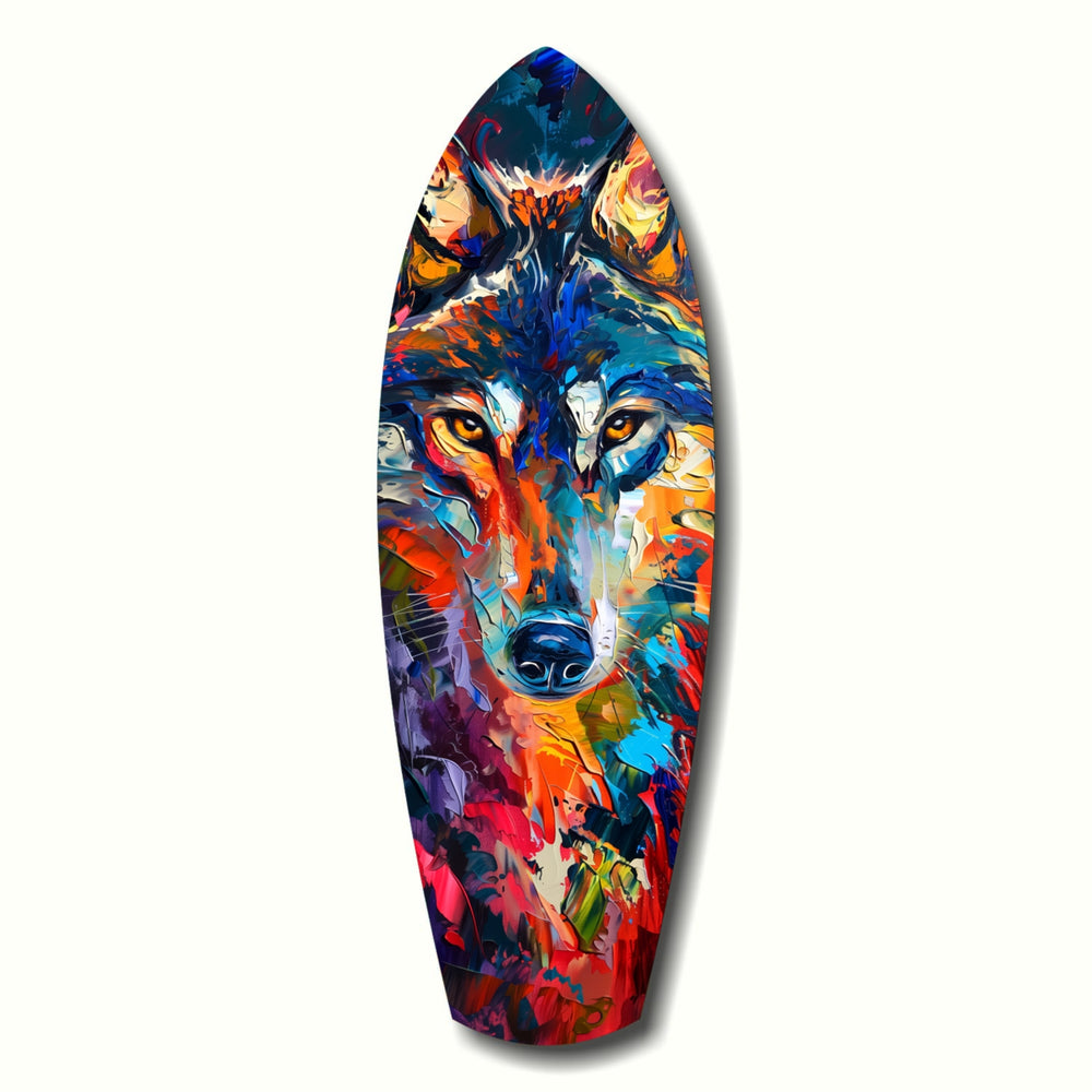 Alone Wolf V2 Glass Wall Art.
