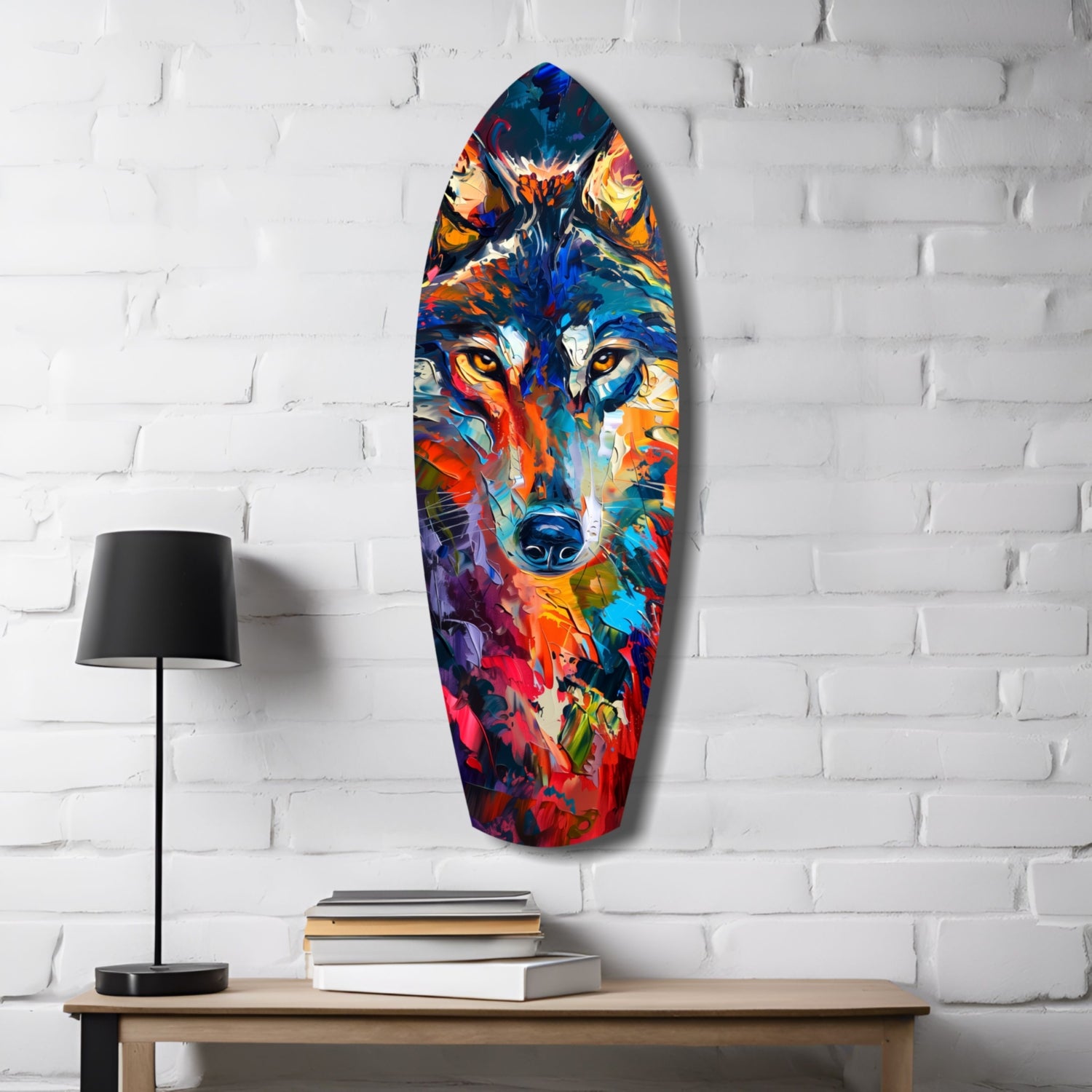 Alone Wolf V2 Glass Wall Art.