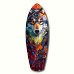 Alone Wolf V3 Glass Wall Art.