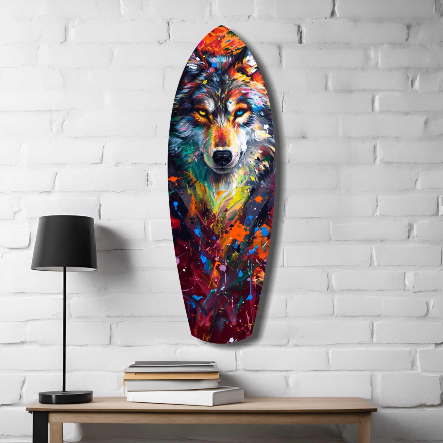 Alone Wolf V3 Glass Wall Art.