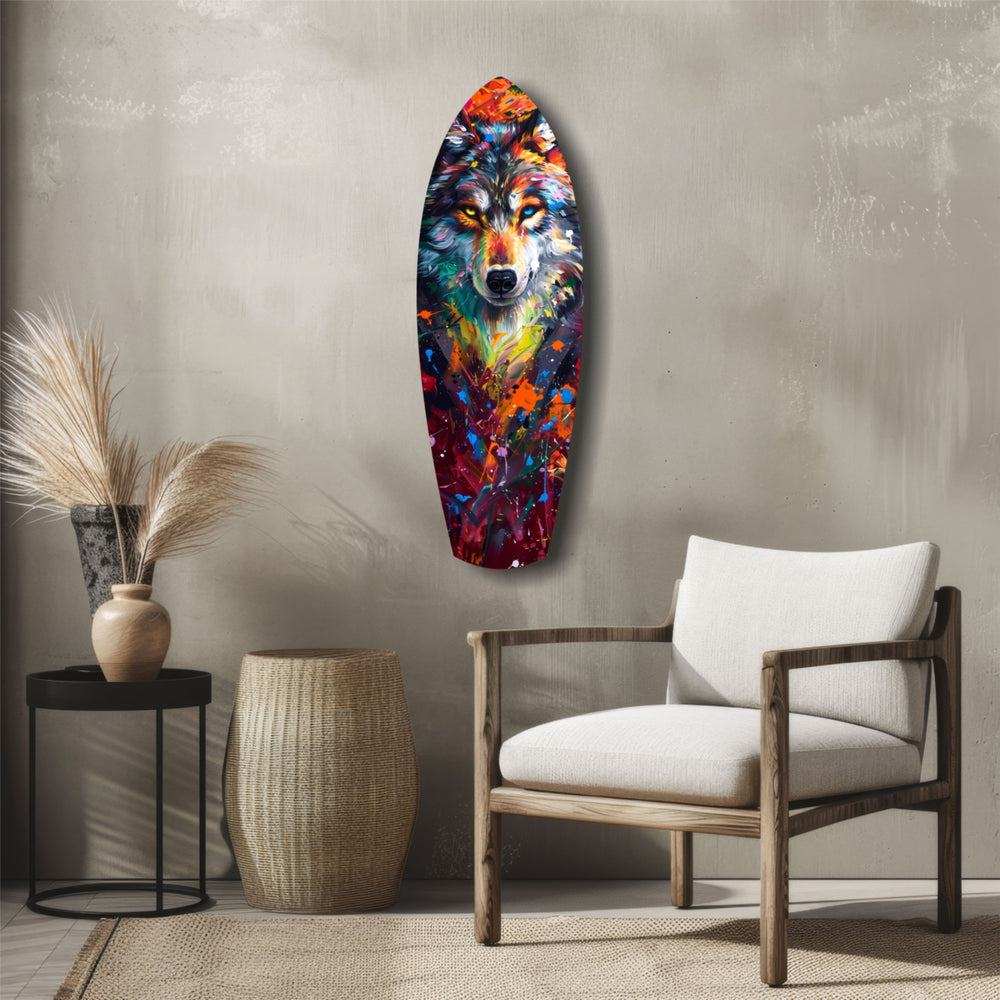 Alone Wolf V3 Glass Wall Art.