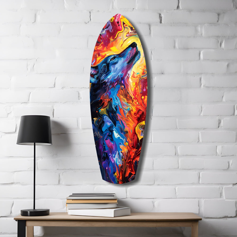 Alone Wolf V4 Glass Wall Art.