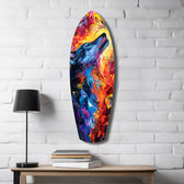 Alone Wolf V4 Glass Wall Art.