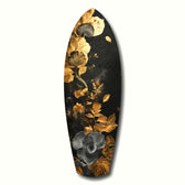 Golden Flower Glass Wall Art.