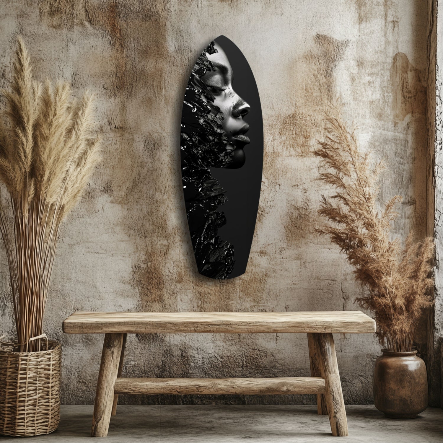 Graphite Glass Wall Art.