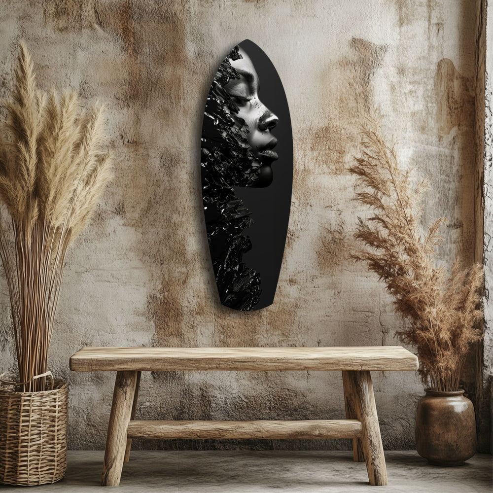 Graphite Glass Wall Art.