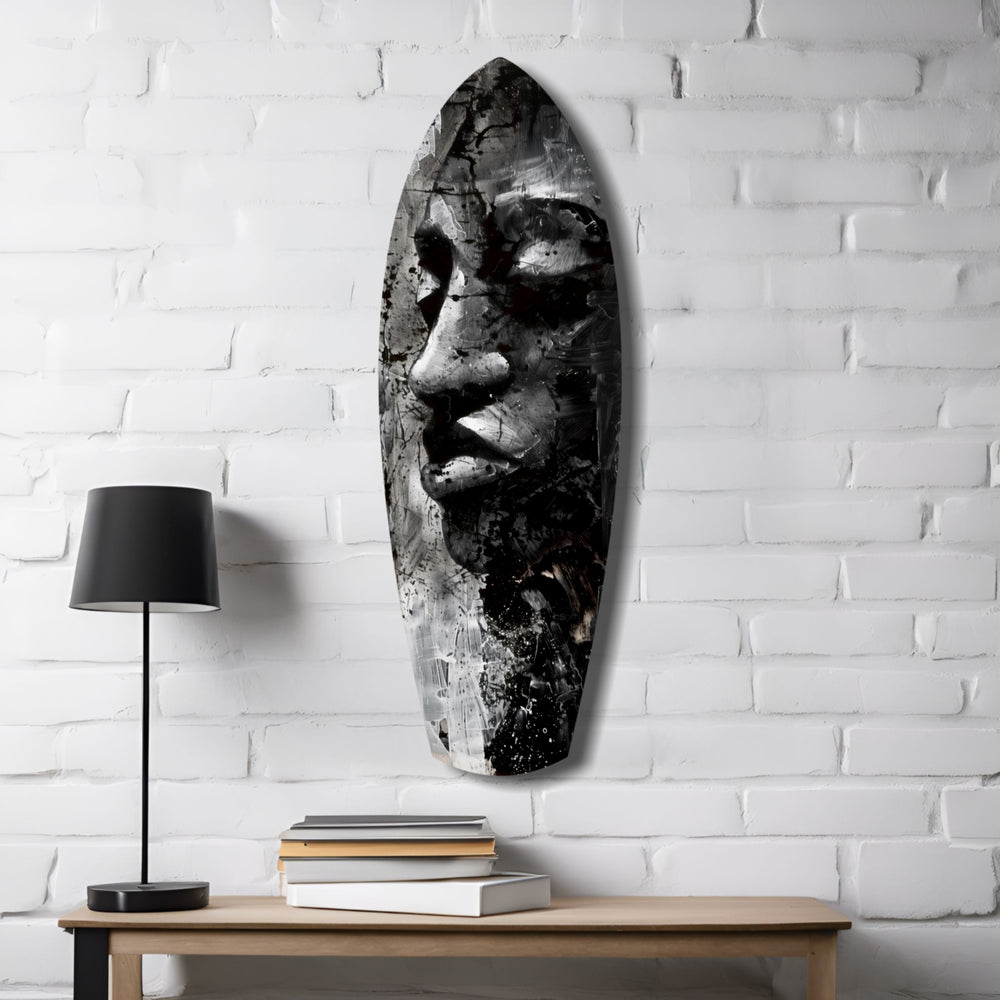 Graphite Woman Glass Wall Art.