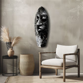Graphite Woman Glass Wall Art.