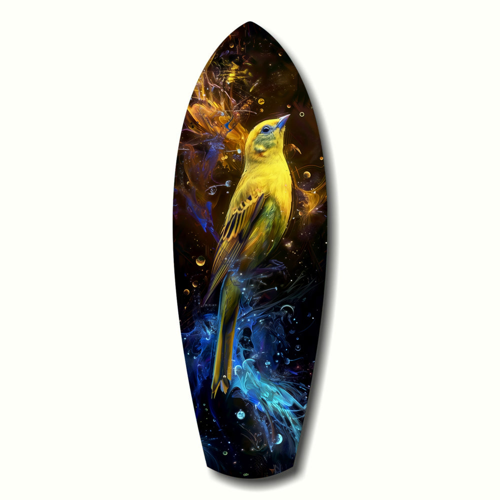 Yellow Bird Glass Wall Art.