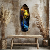 Yellow Bird Glass Wall Art.