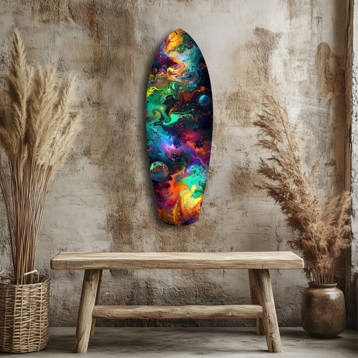 Kinetic Cosmos Glass Wall Art.