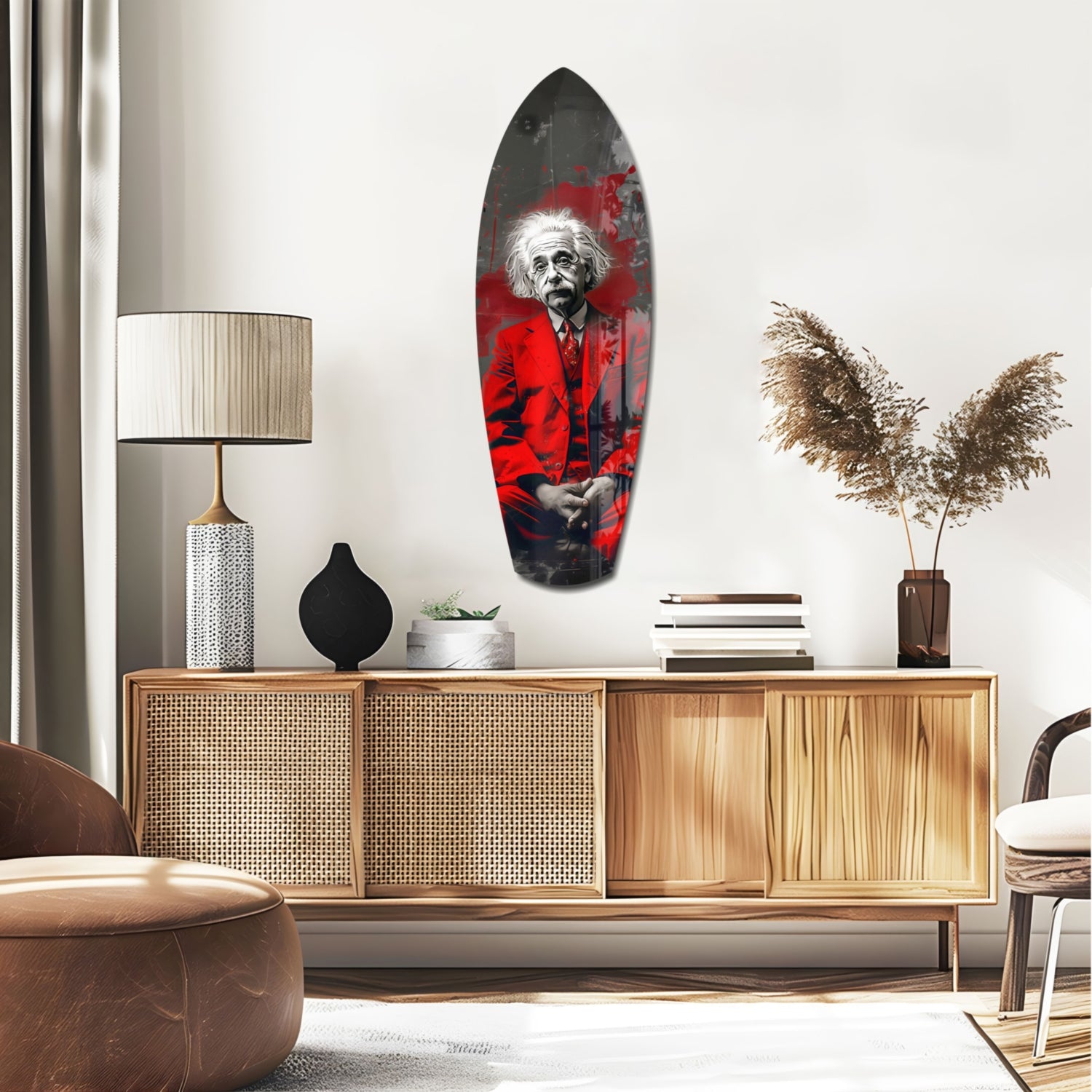 Einstein Mood V2 Glass Wall Art.