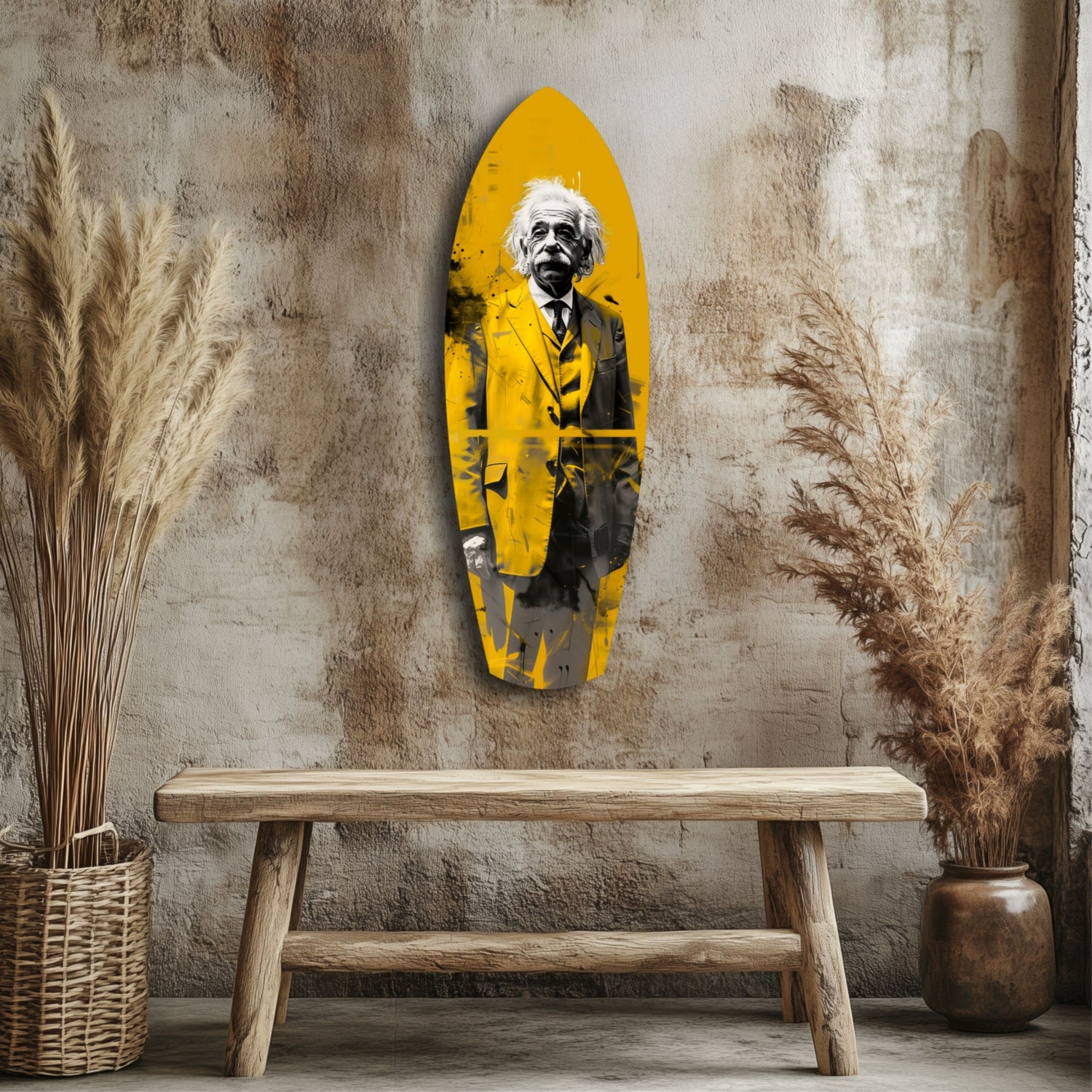 Einstein Posing Glass Wall Art.