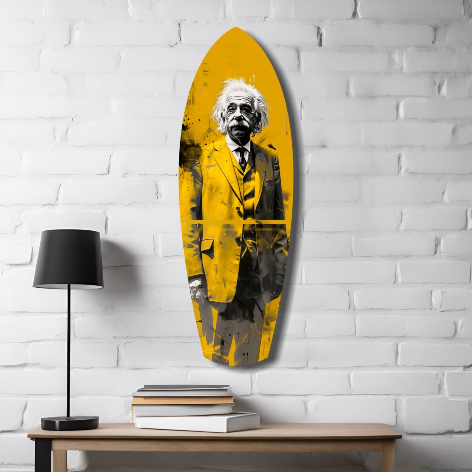 Einstein Posing Glass Wall Art.