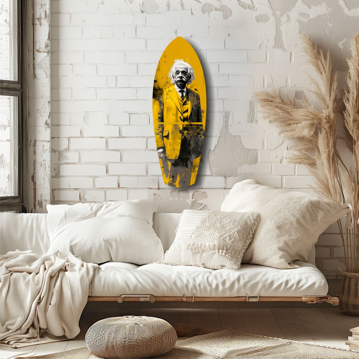 Einstein Posing Glass Wall Art.