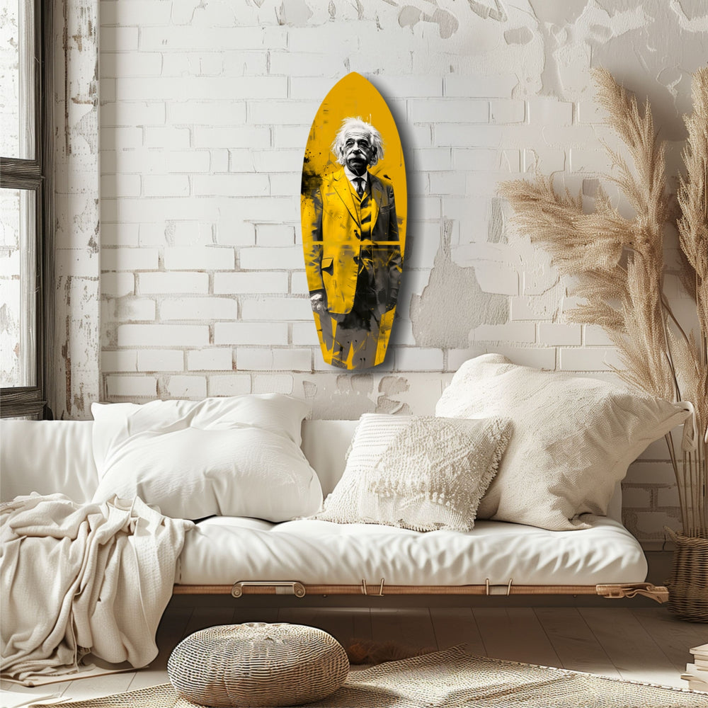 Einstein Posing Glass Wall Art.