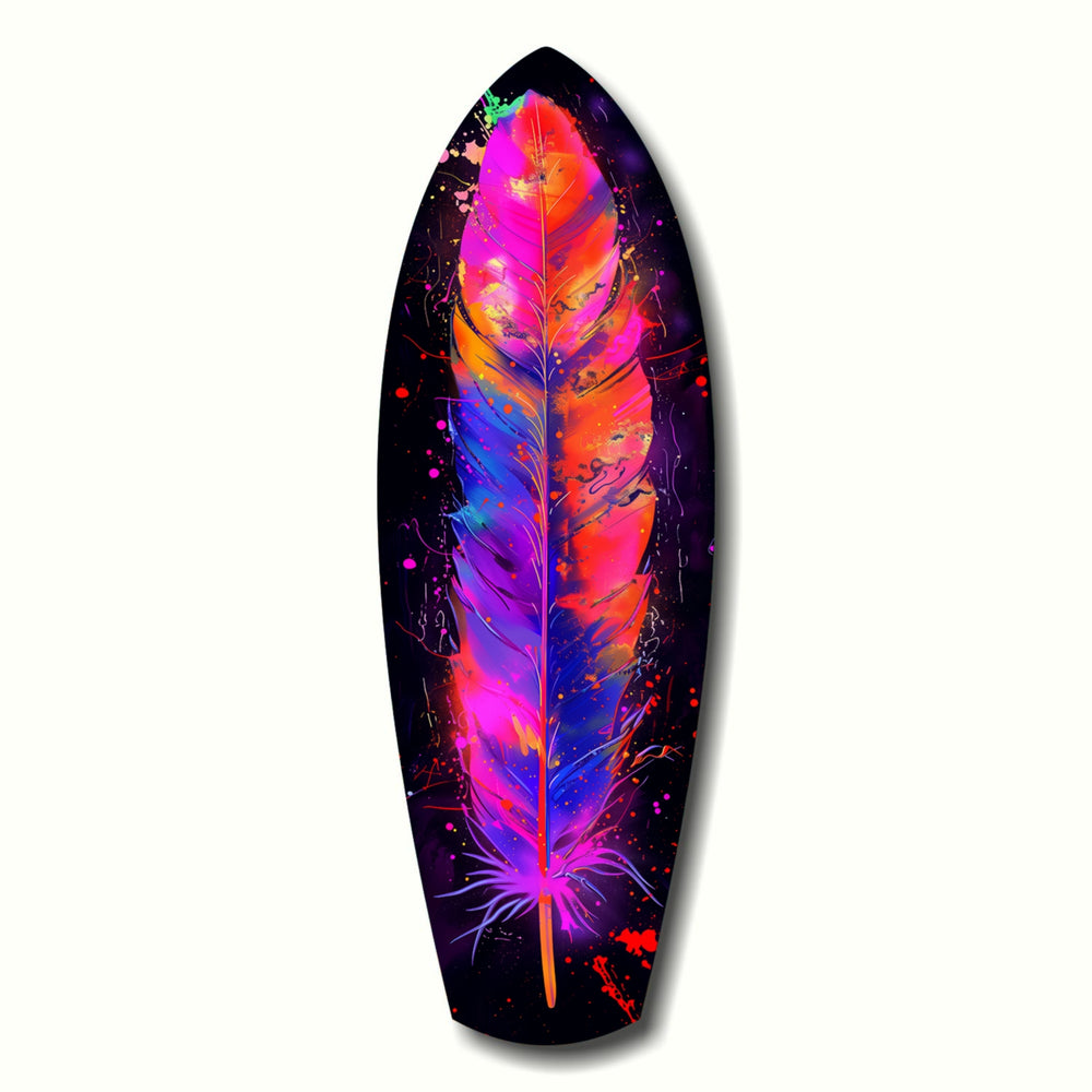 Colorful Feather Glass Wall Art.