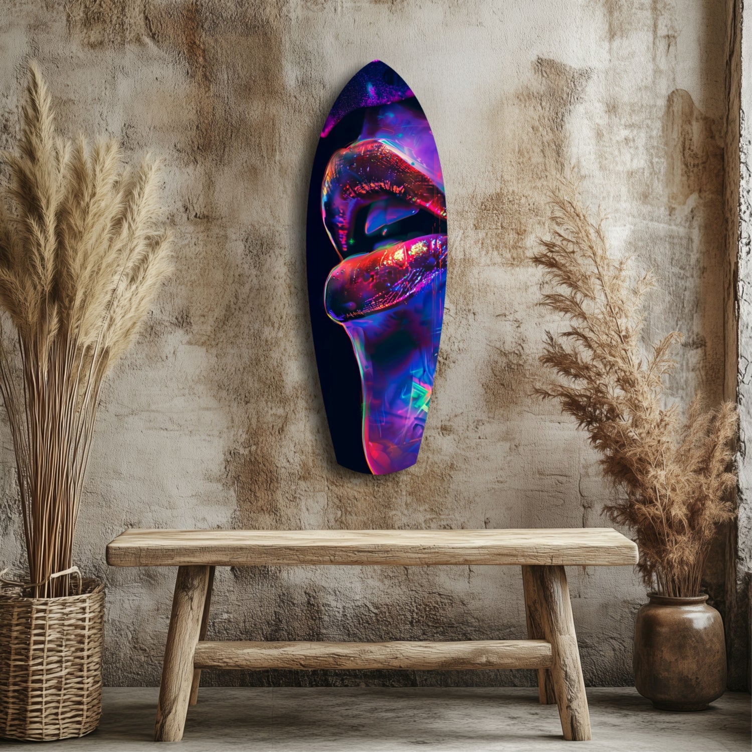 Colorful Lips V2 Glass Wall Art.