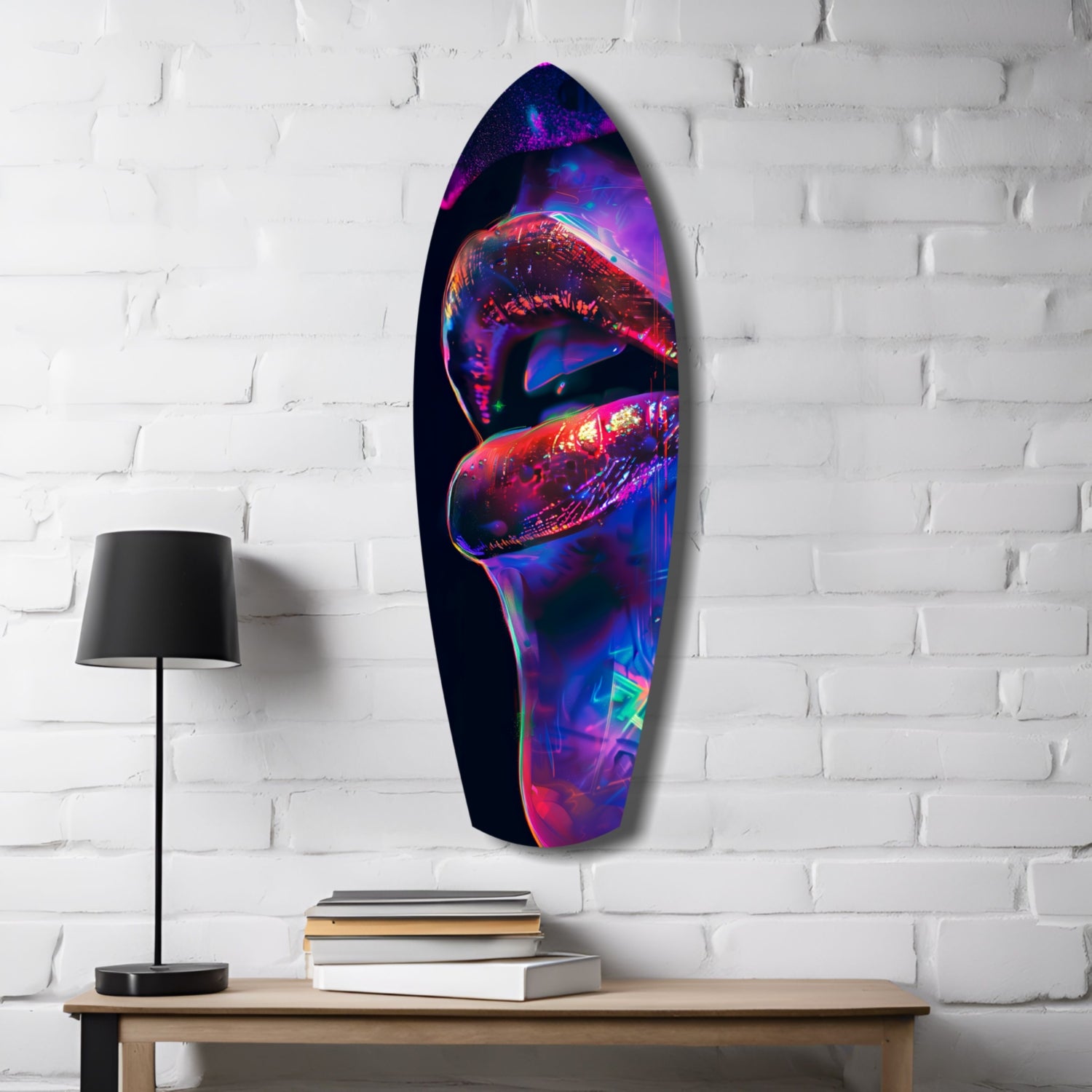 Colorful Lips V2 Glass Wall Art.