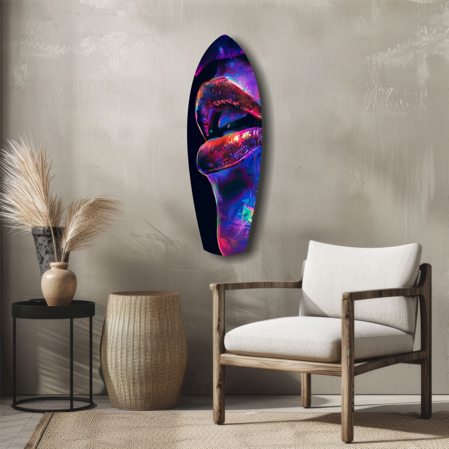 Colorful Lips V2 Glass Wall Art.
