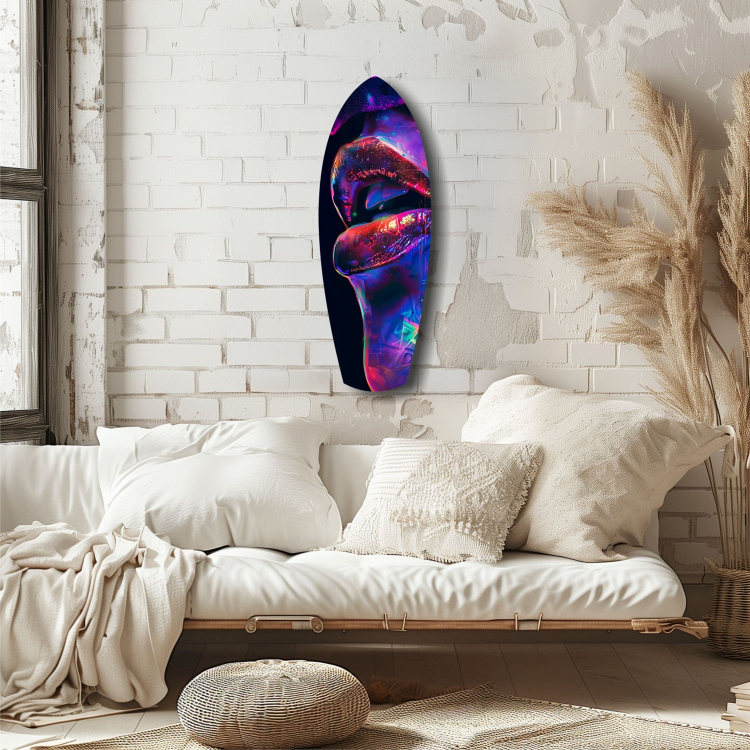 Colorful Lips V2 Glass Wall Art.