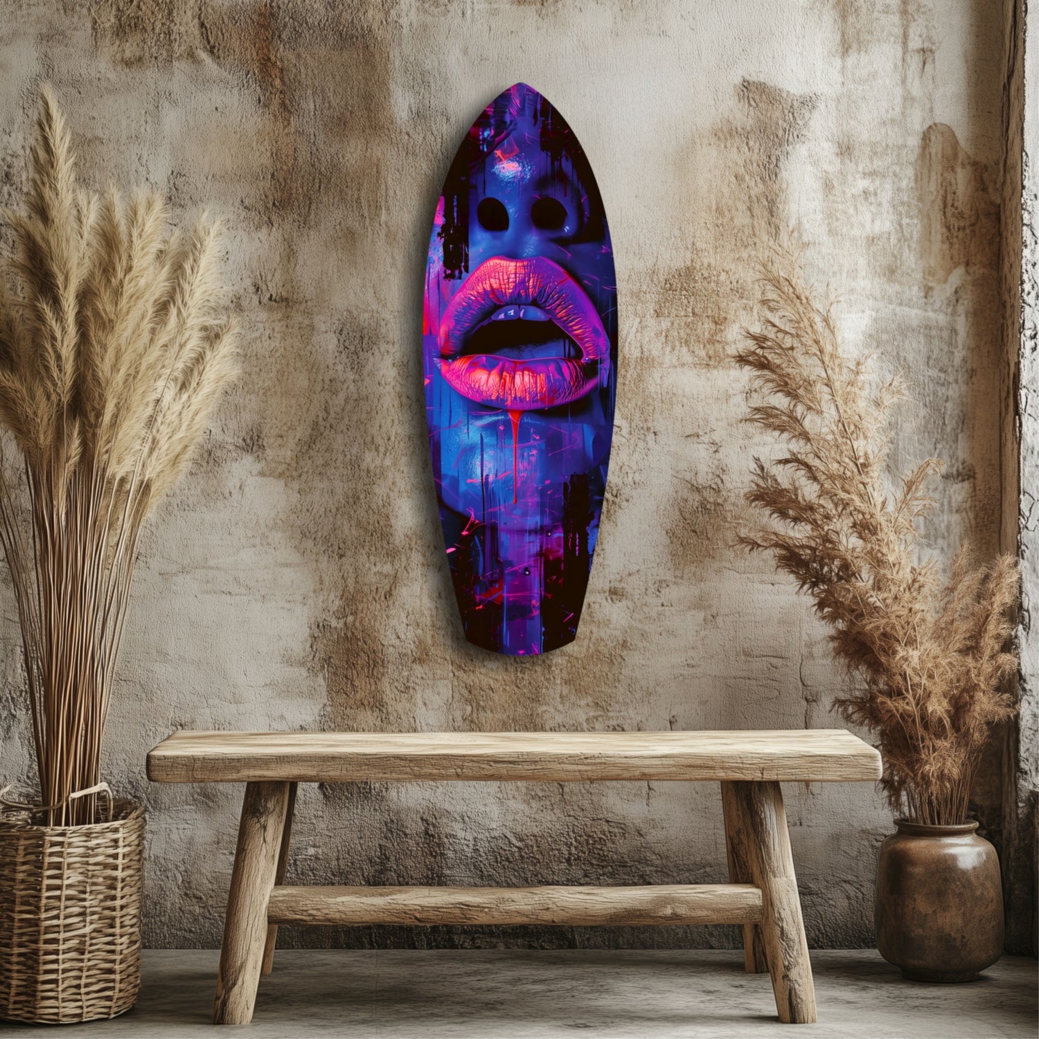 Colorful Lips V3 Glass Wall Art.
