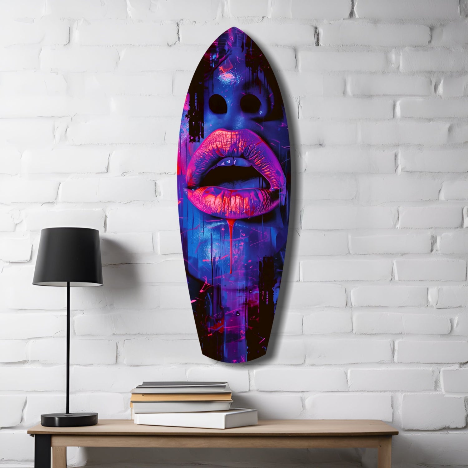 Colorful Lips V3 Glass Wall Art.