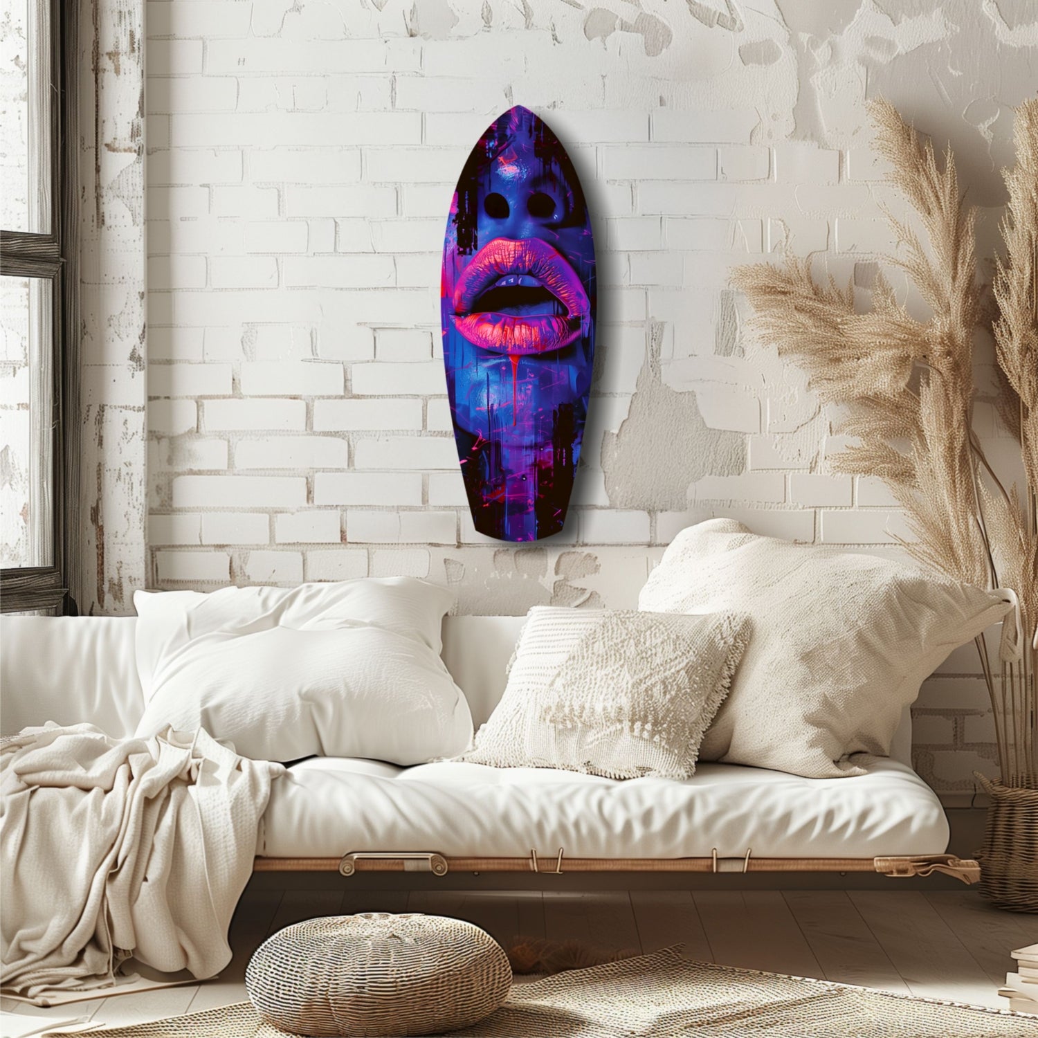 Colorful Lips V3 Glass Wall Art.