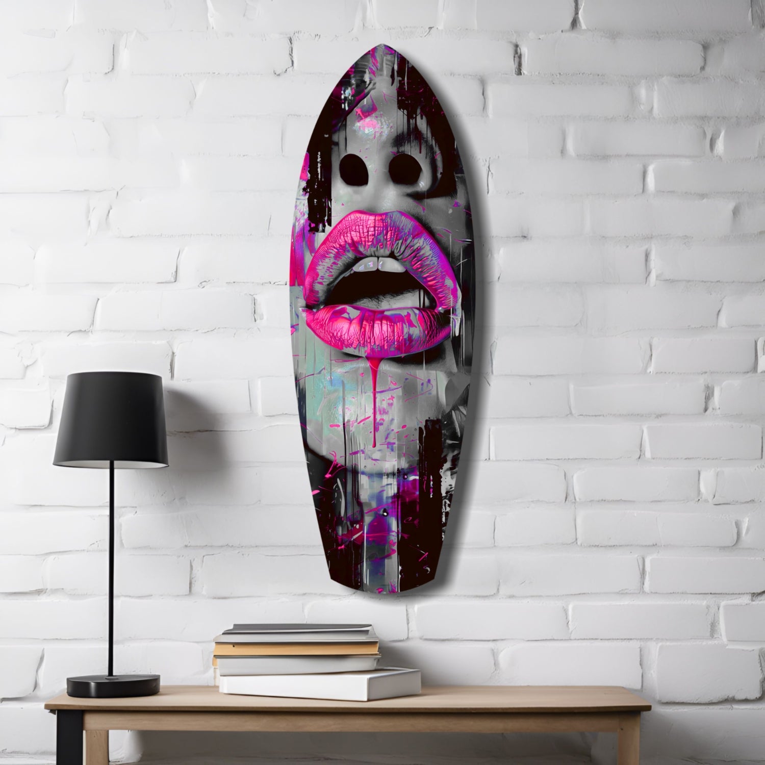 Colorful Lips V4 Glass Wall Art.