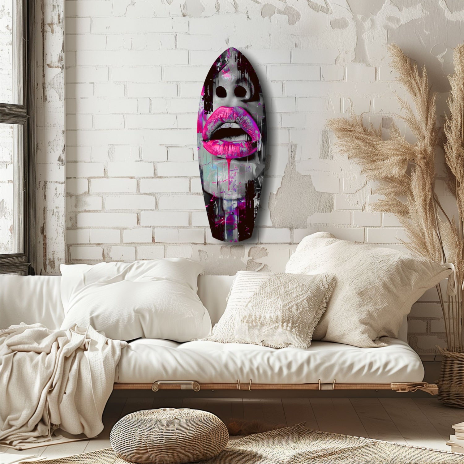 Colorful Lips V4 Glass Wall Art.