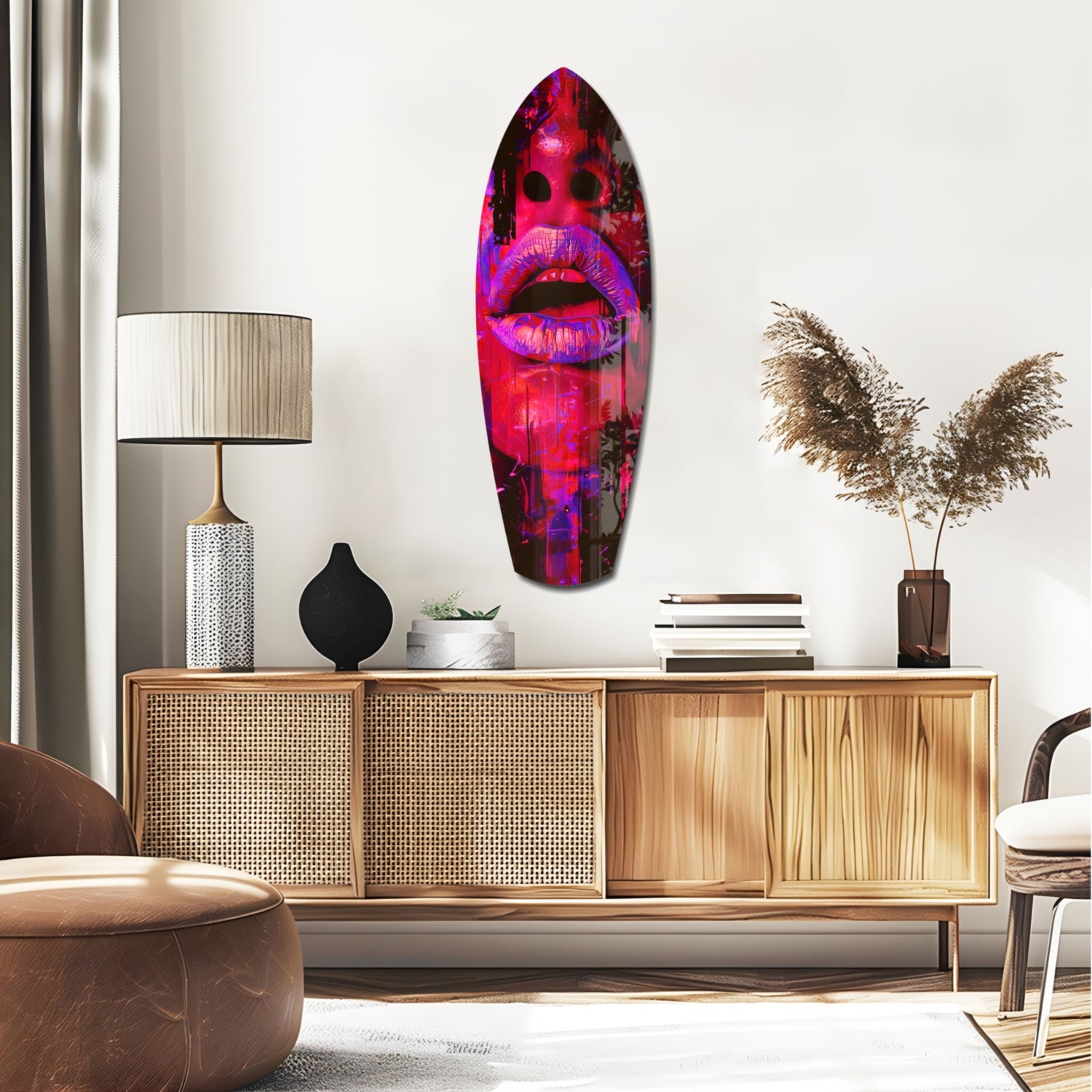 Colorful Lips V5 Glass Wall Art.