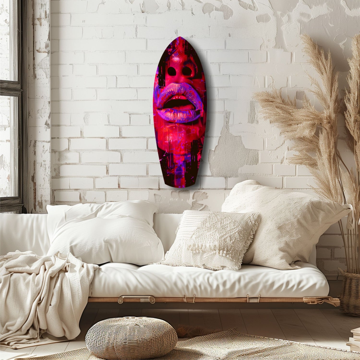 Colorful Lips V5 Glass Wall Art.
