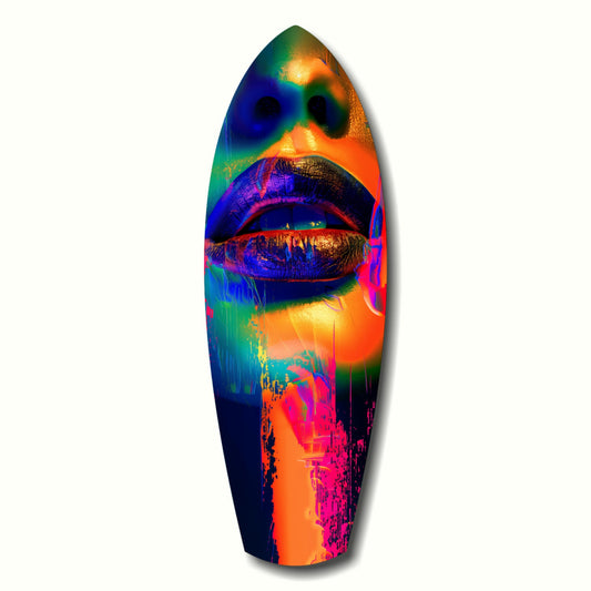 Colorful Lips V6 Glass Wall Art.
