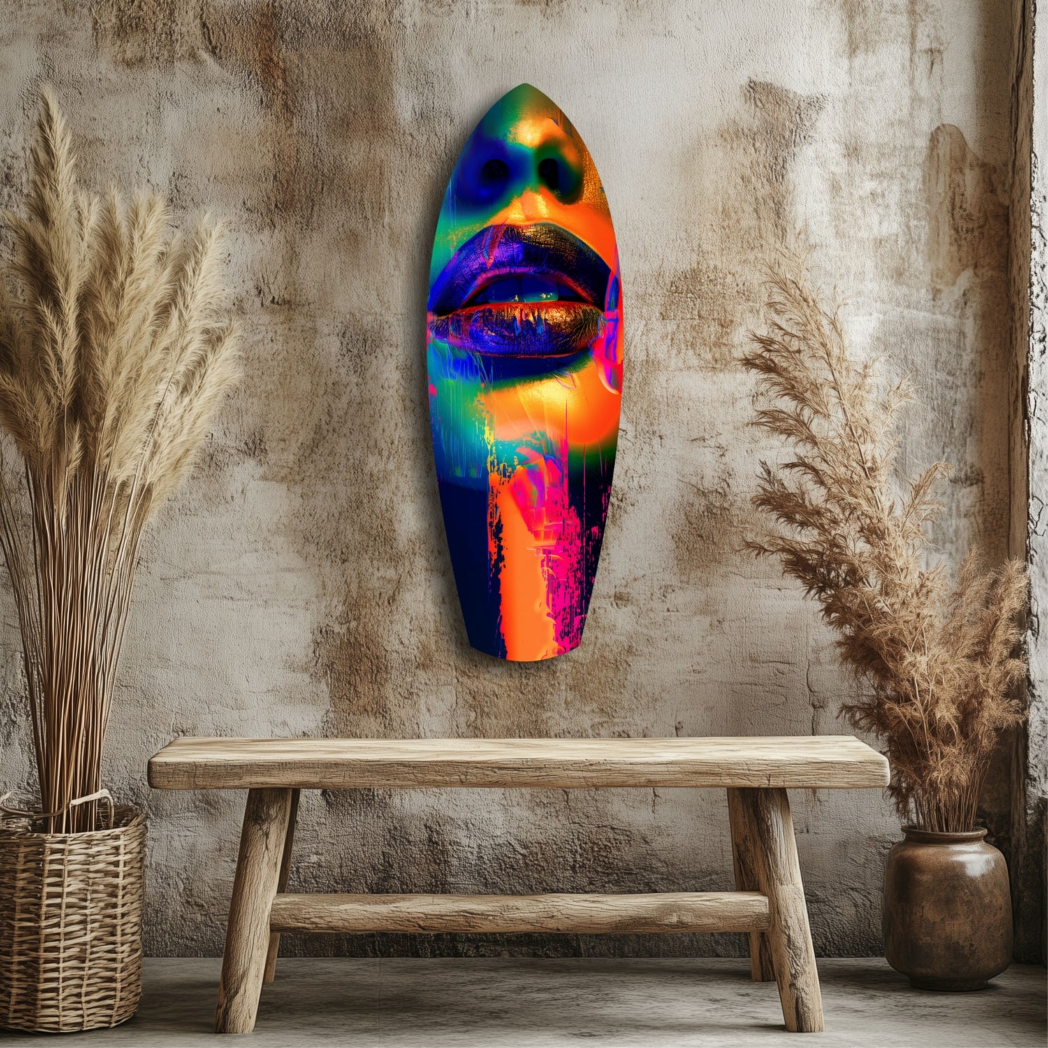 Colorful Lips V6 Glass Wall Art.