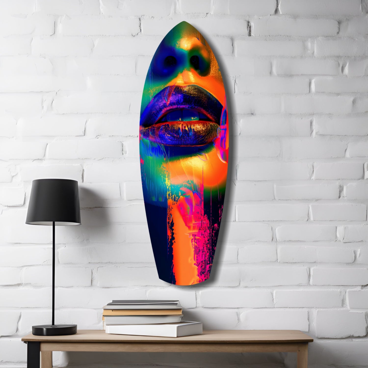 Colorful Lips V6 Glass Wall Art.