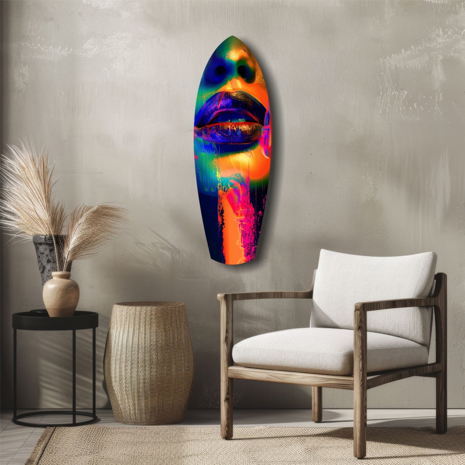 Colorful Lips V6 Glass Wall Art.