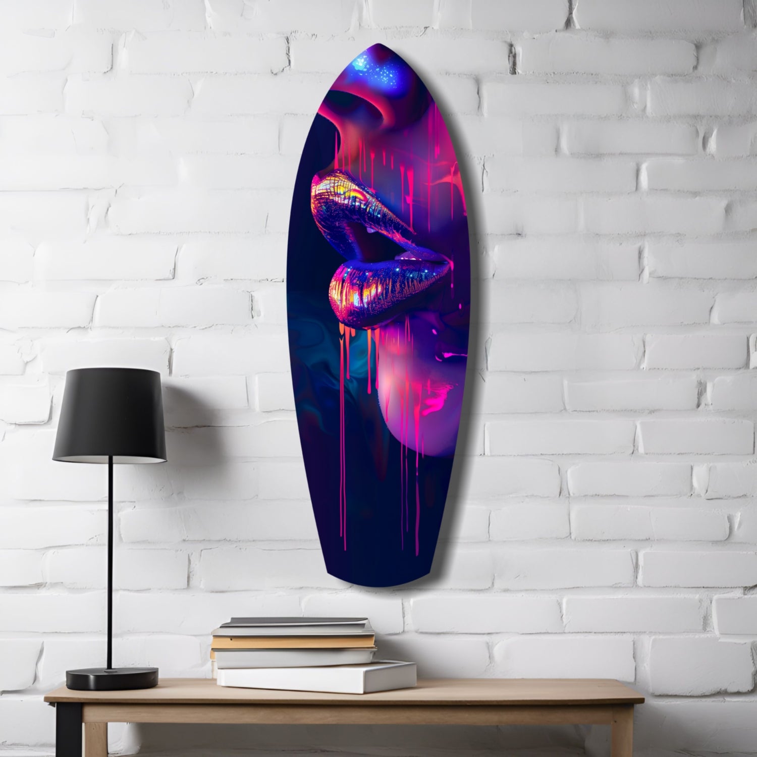 Colorful Lips V8 Glass Wall Art.