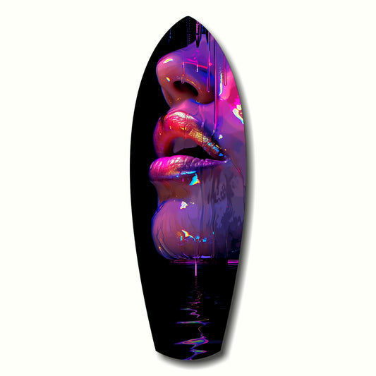 Colorful Lips V9 Glass Wall Art.