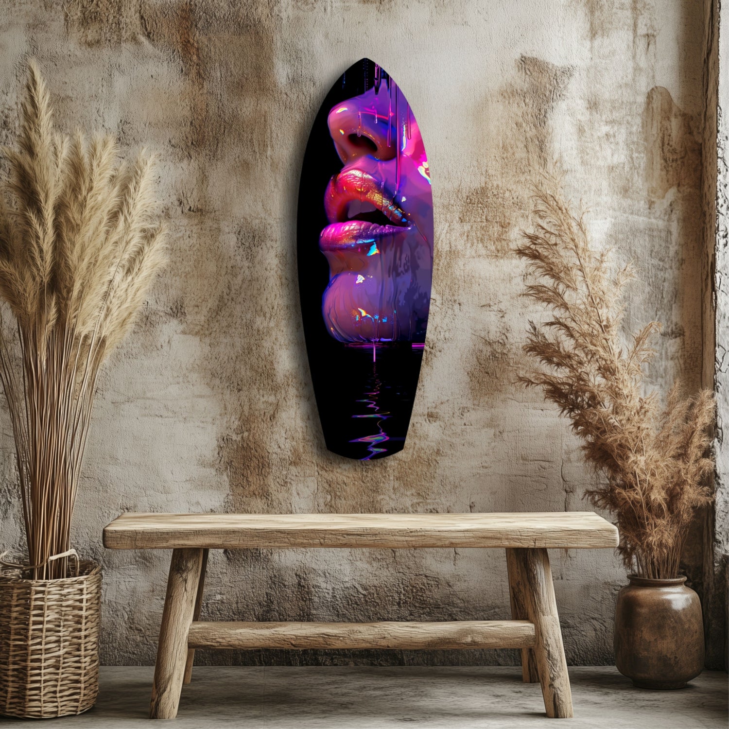 Colorful Lips V9 Glass Wall Art.