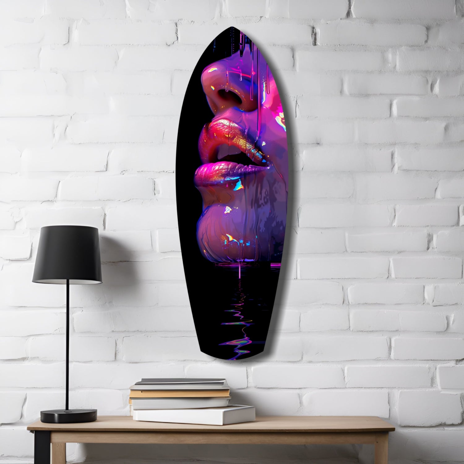 Colorful Lips V9 Glass Wall Art.