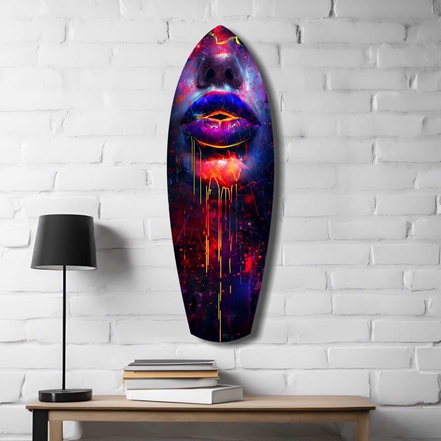 Colorful Lips V10 Glass Wall Art.
