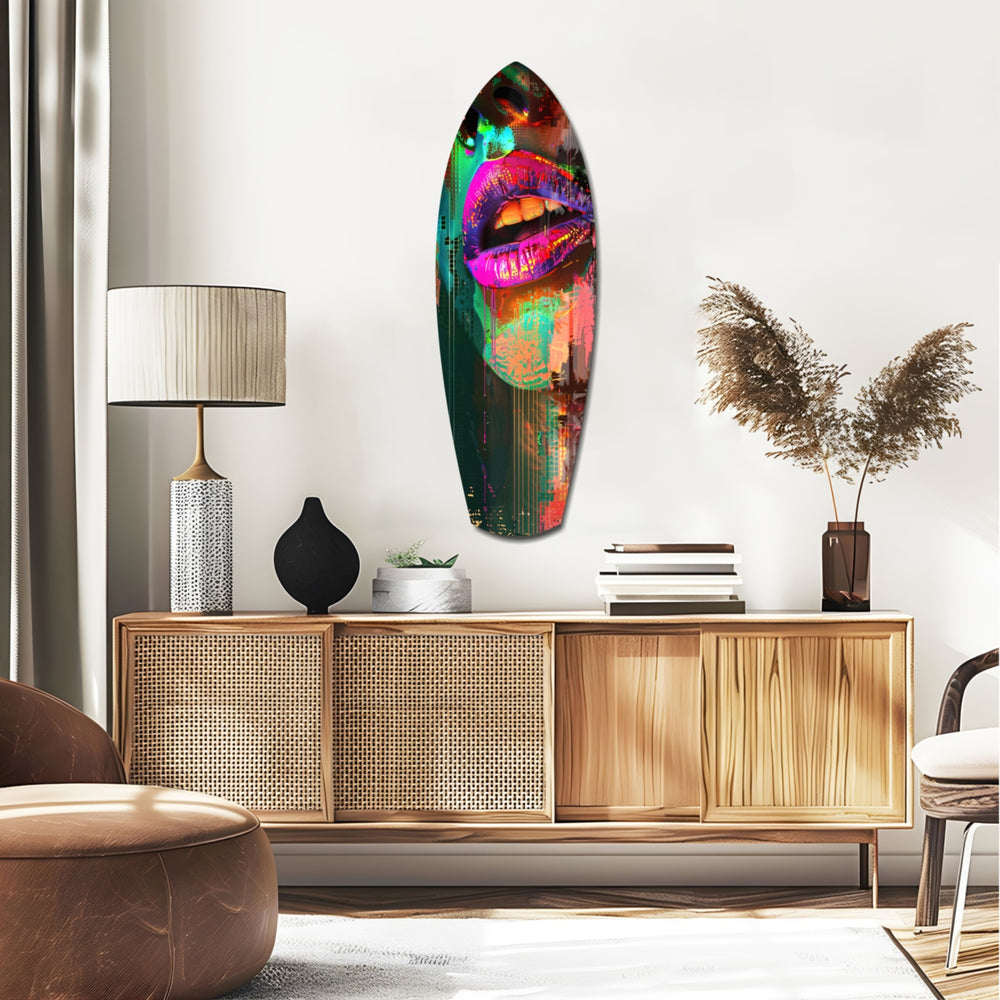 Colorful Lips V11 Glass Wall Art.