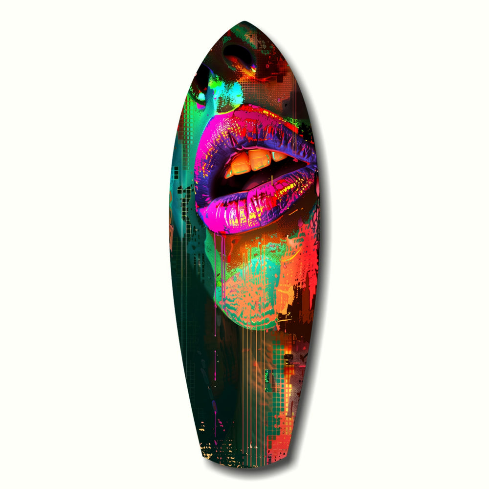 Colorful Lips V11 Glass Wall Art.