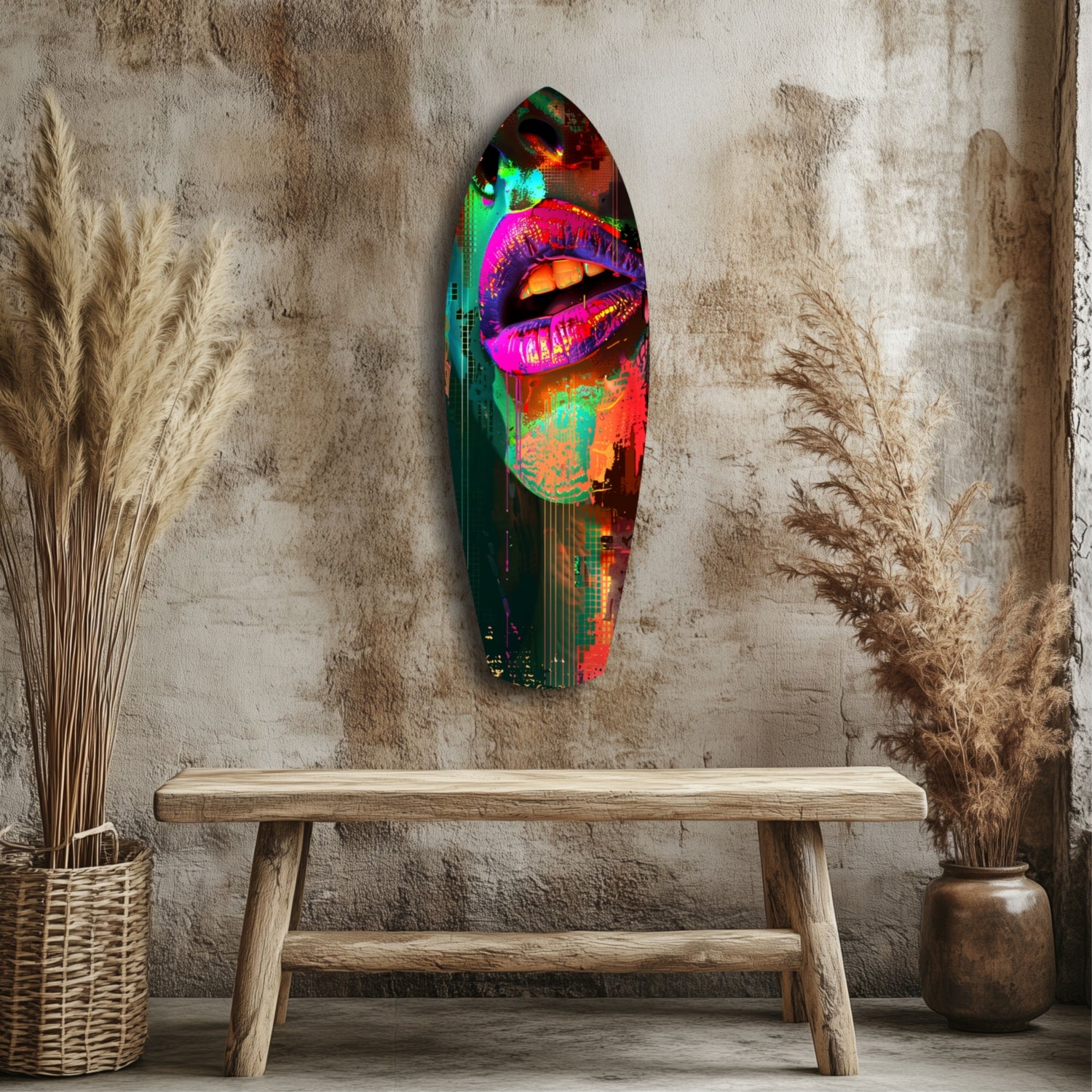 Colorful Lips V11 Glass Wall Art.