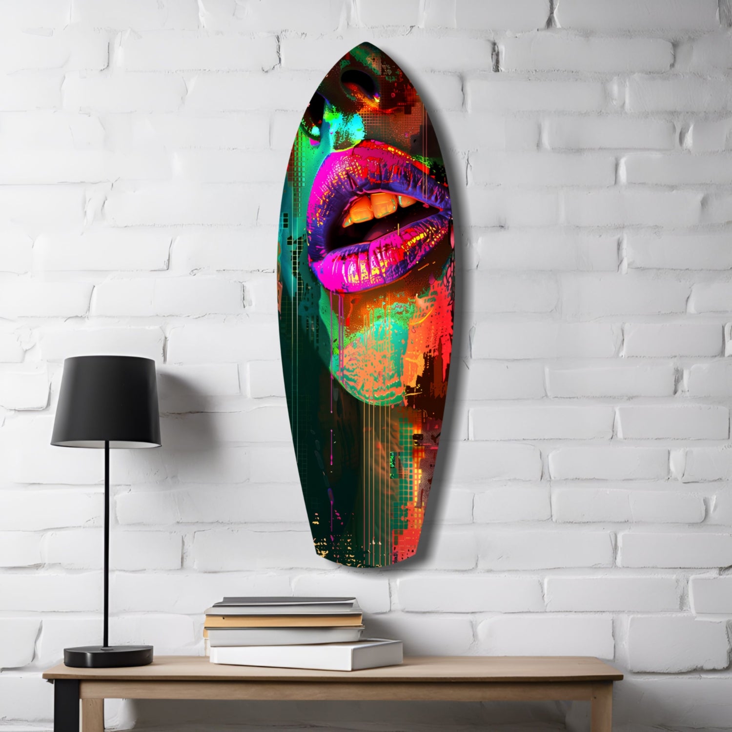 Colorful Lips V11 Glass Wall Art.