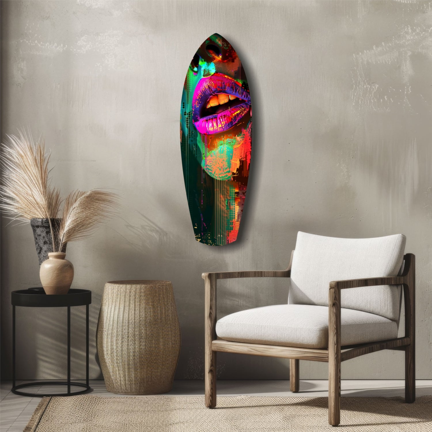 Colorful Lips V11 Glass Wall Art.